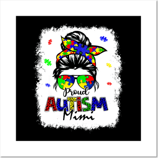 Bleached Messy Bun Proud Autism Mimi Posters and Art